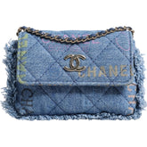 Chanel Denim Mood Flap Micro Logo Printed Fringed Shoulder Bag -  Luxury Shoulder Bag for Women -  Chanel.